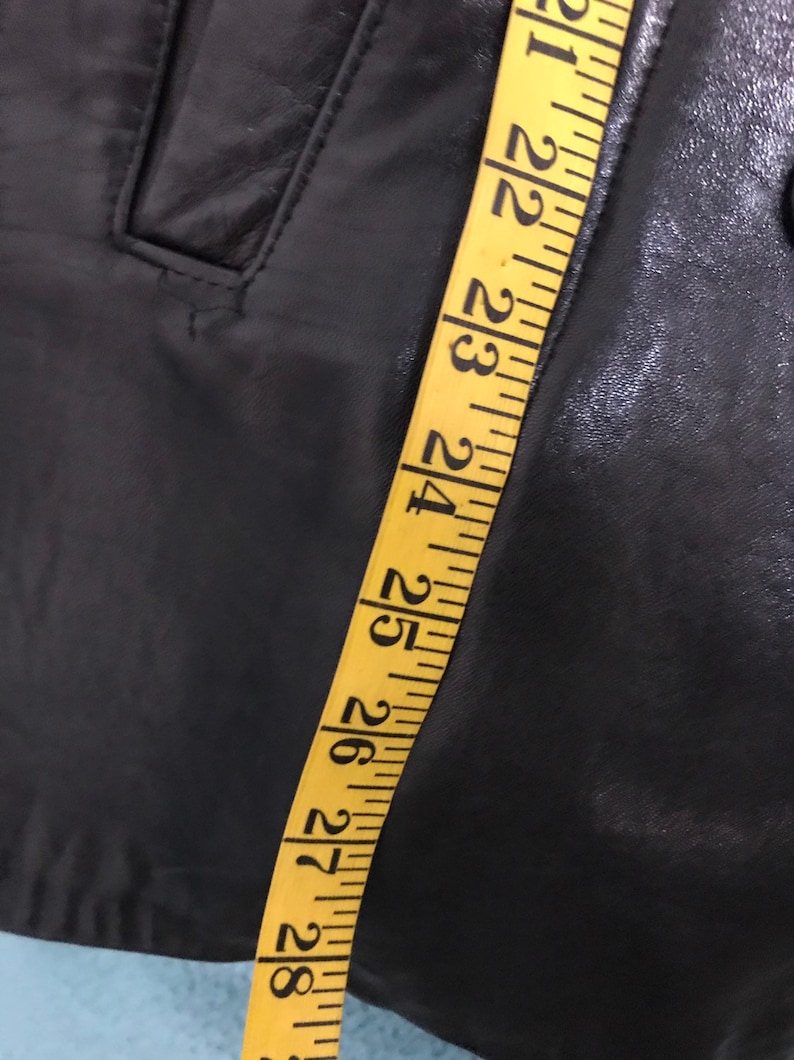 size large Coat leather vintage 90s women of leather jacket black very good condition