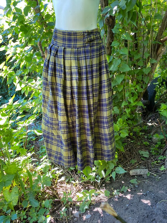 Yellow green tartan skirt sales