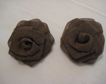 Vintage hand made "Steampunk" Rose flower earring in wire mesh