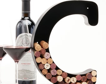 Letter C Wine Cork Holder, Metal Wall Art Decor