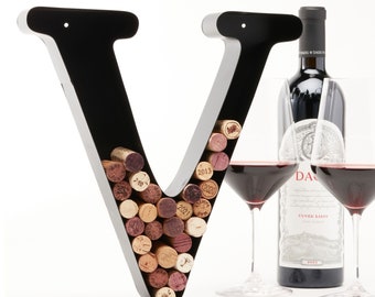 Letter V Wine Cork Holder, Wall Decor, Drinking Lovers Gift