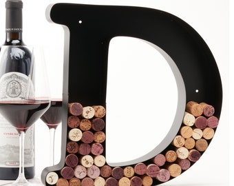 Letter D Wine Cork Holder, Metal Wall Decor