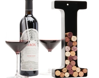 Letter I Wine Cork Holder, Wall Decor, Drinking Lover Gift