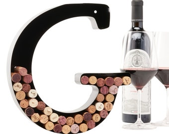 Letter G Wine Cork Holder, Decorative Wall Art, Drinking Lovers Gift