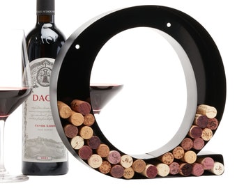 Letter Q Wine Cork Holder, Wall Art Decor, Drinking Lovers Gift
