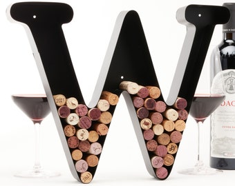Metal Letter W Wine Cork Holder, Wall Art Decor