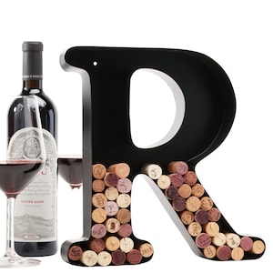 Custom Letter R Wine Cork Holder, Wall Decor, Drinking Lover Gift
