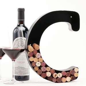 Letter C Wine Cork Holder, Metal Wall Art Decor
