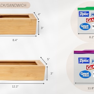 Bamboo Plastic Bag Organizer - Kitchen Drawer Baggie Dispenser image 3