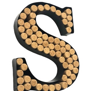 Decomil Porta-rolhas para vinho (A-Z) (Letra S) | Porta-rolhas decorativo para letras de vinho (S) | Decoração para porta-rolhas de arte de parede (S)