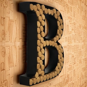 Decomil Porta-rolhas para vinho (A-Z) (Letra B) | Porta-rolhas decorativo para letras de vinho (B) | Decoração para porta-rolhas de arte de parede (B)