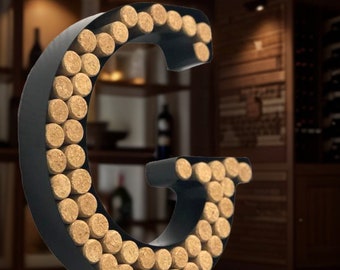 Decomil Wine Cork Holder (A-Z) (Letter G) | Decorative Wine Letters Cork Holder (G) | Wall Art Cork Holder Decor (G)