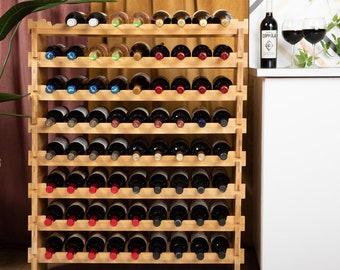Weinregal Aus Bambus Für 72 Flaschen – Stapelbar, Modular, 94,9x24,9x104,1 Cm