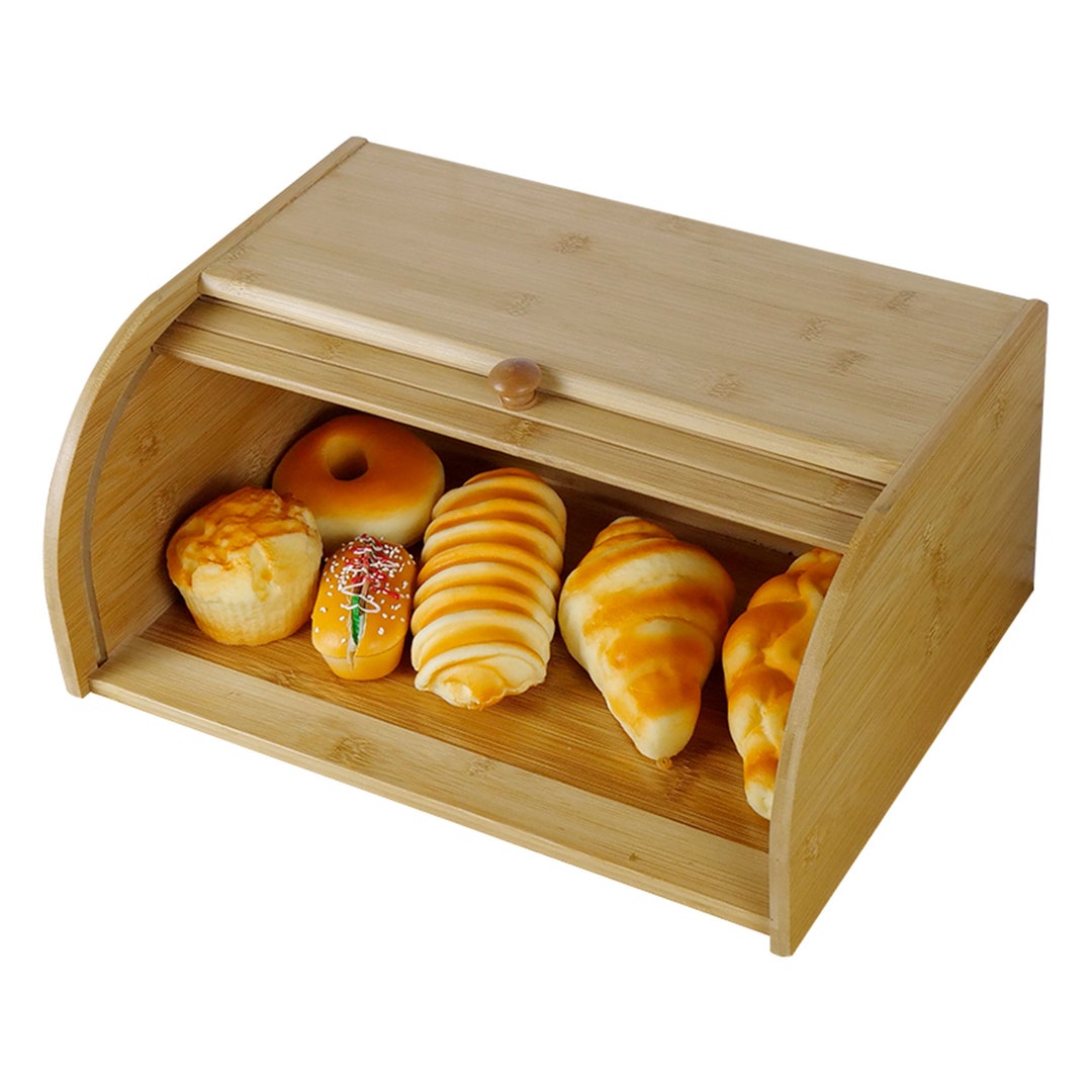 Bamboo Bread Box for Kitchen, Storage Box for Bakery Products