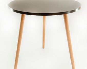 DECOMIL - Modern Round Side Table, End Table, Brown