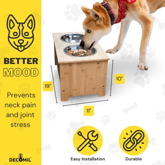 Supporto Rialzato Per Ciotole Per Cani E Gatti – Metallo Verde, Ergonomico E Antiribaltamento Per Alimentazione Comoda