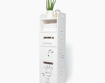 Small Bathroom Storage Cabinet – Toilet Paper & Towel Organizer