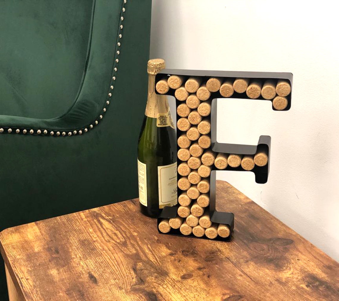 Wine Cork Holder AZ letter F Decorative Wine Etsy