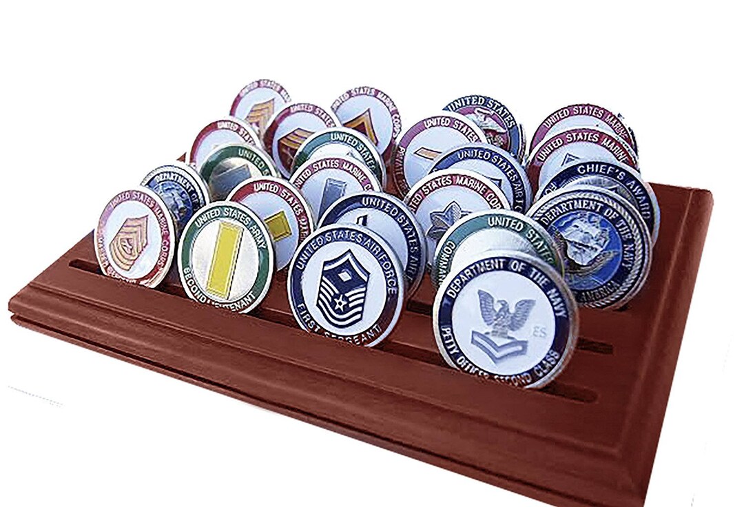 DECOMIL - Military Collectible Challenge Coin Holder (medium, 6 Rows ...