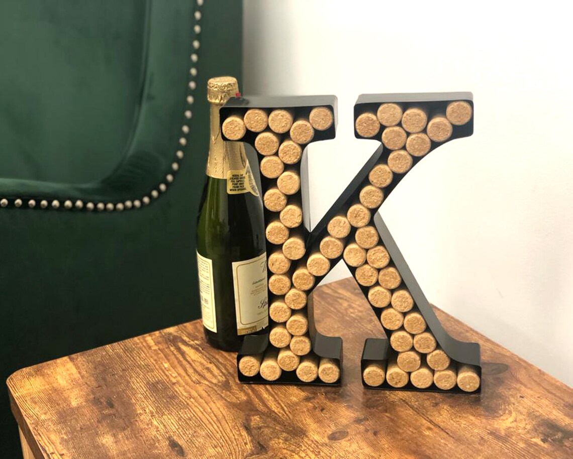 Wine Cork Holder AZ letter K Decorative Wine Etsy