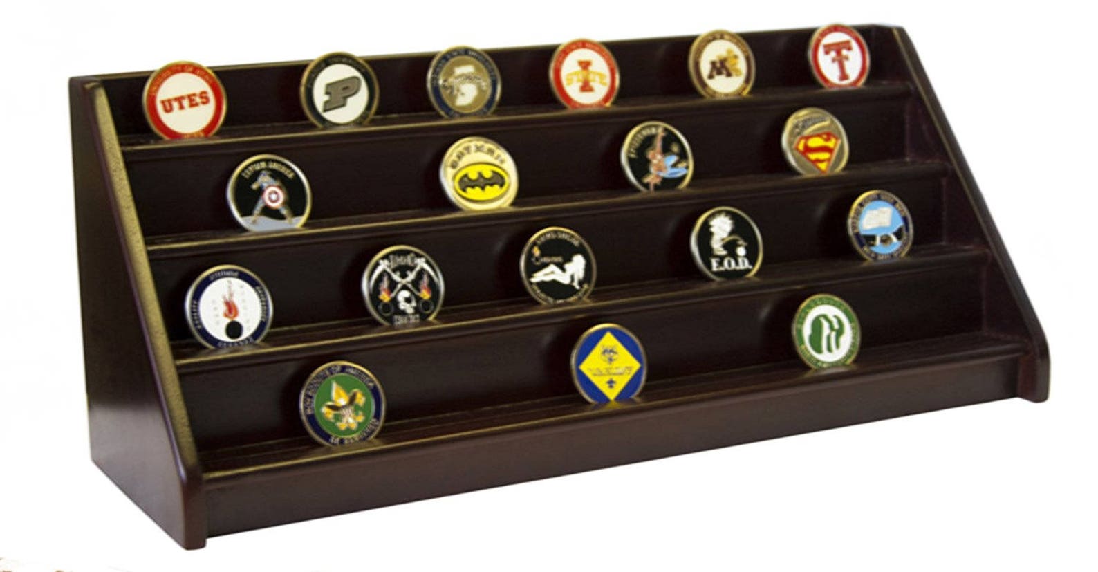 DECOMIL - 4 Rows Shelf Challenge Coin Holder Display Casino Chips ...