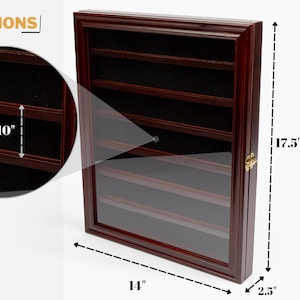 DECOMIL Military Challenge Coin Display Case Cabinet Rack Holder With Door image 7