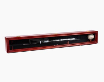 Schaukasten für Baseballschläger aus Kirschholz mit abschließbarer Wandhalterung