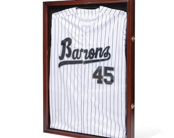 DECOMIL - Ultraklarer UV-Schutz Baseball / Fußball Jersey Rahmen Vitrine Shadow Box, Kirsche