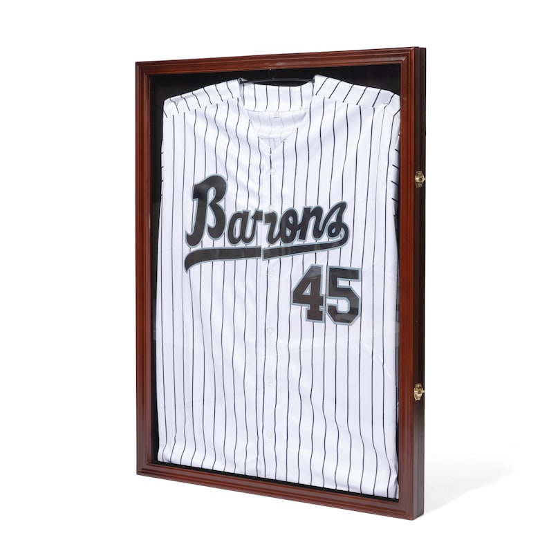 DECOMIL Ultra Clear UV Protection Baseball / Football Jersey Frame Display Case Shadow Box, Cherry image 1