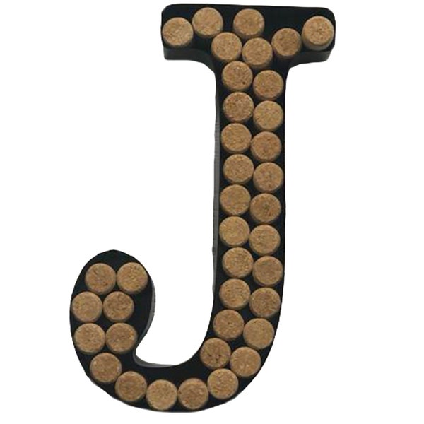 Decomil Wine Cork Holder (A-Z) (Letter J) | Decorative Wine Letters Cork Holder (J) | Wall Art Cork Holder Decor (J)