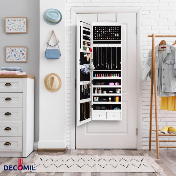 Jewelry Box Wall And Door Mounted Jewelry Armoire With Frameless