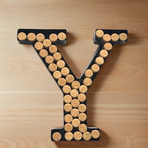 Letter Y Wine Cork Holder | Black Metal Wall Decor