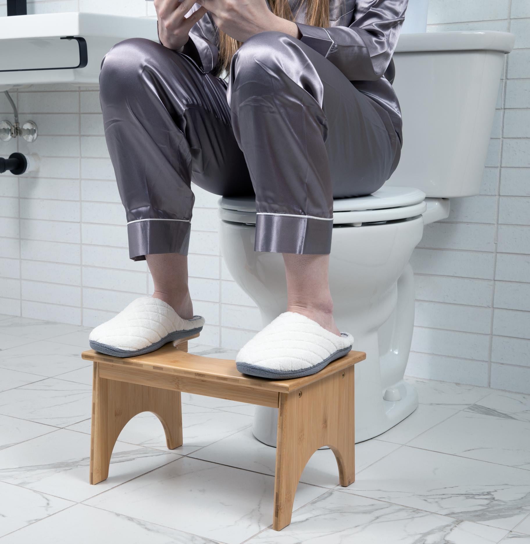 Tabouret De Toilette De Salle De Bain - Pliant Pour Un Rangement Facile Coussin De Pied En