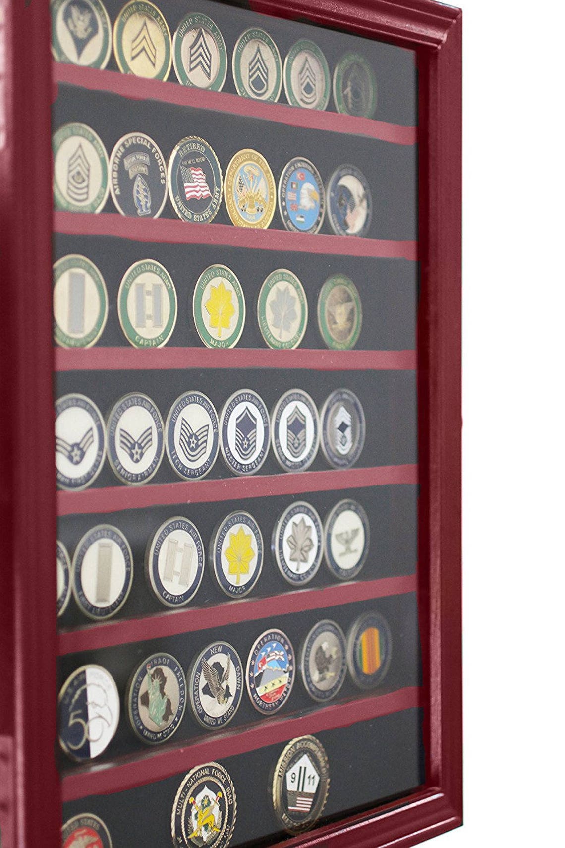 Military Challenge Coin Display Case Rack Etsy