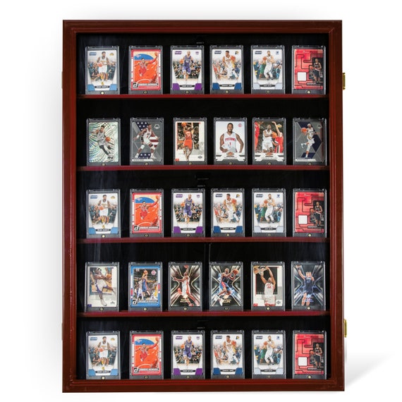 Solid Wood Graded Card Display Case, UV Protection