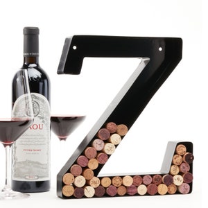 Letter Z Wine Cork Holder, Metal Wall Art Decor