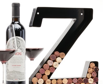 Letter Z Wine Cork Holder, Metal Wall Art Decor