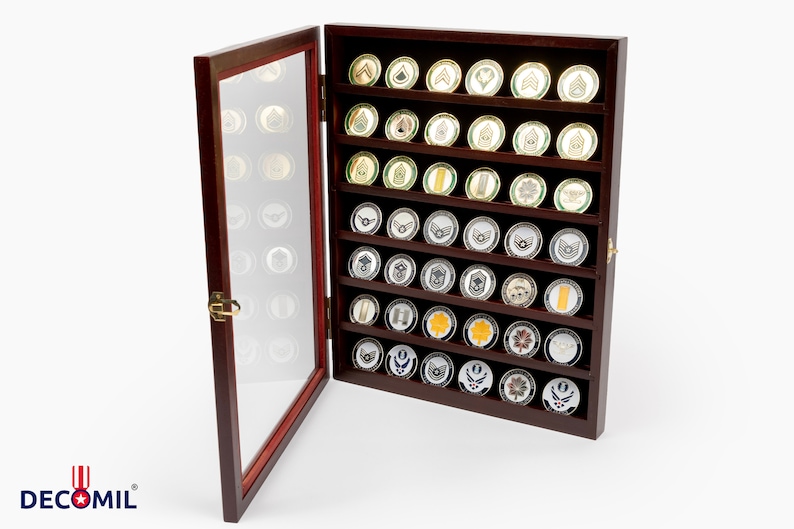 Military Challenge Coin Display Case Rack Etsy