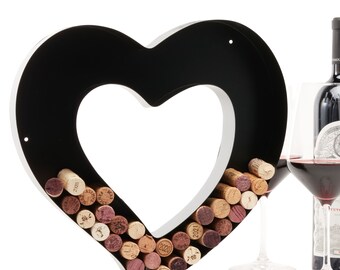 Heart Wine Cork Holder, Wall Art Decor, Drinking Lovers Gift