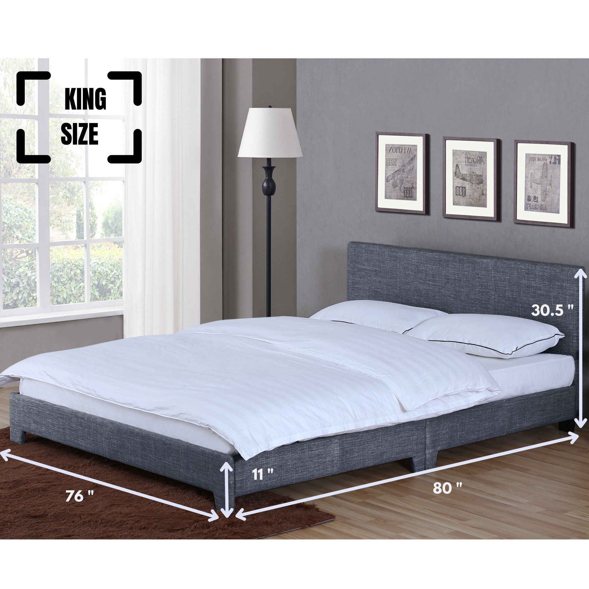 Cheap full size bed frame with headboard discount