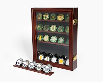 Lockable 30 Military Challenge Coin, Poker Chip, Sports Coin Display Case Cabinet, Glass Door, Coin30-CHR