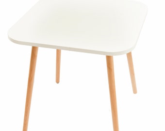 DECOMIL - Modern Square Side Table, End Table, White