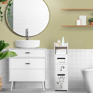 DECOMIL - Small Bathroom Storage Cabinet, Bathroom Storage Organizer |Storage Shelf, Toilet Paper Organizer, Towel Storage, Venus