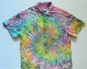 90s Y2k Blue Black Psychedelic Checkers Op Art Drawstring Top L