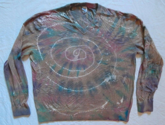 Spiral Blue Brown Pink Bleach Tie Dye V Neck Sweater Xxl Etsy Spiral Blue Brown Pink Bleach Tie Dye V Neck Sweater Xxl Etsy