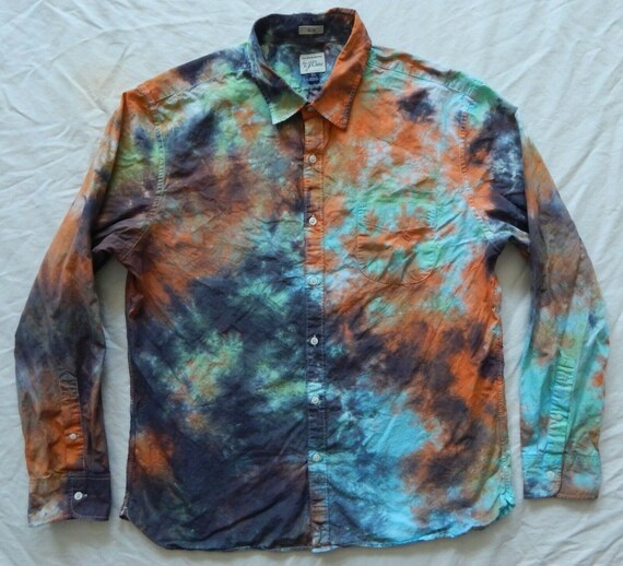 Tie Dye Orange Pink Green Long Sleeve 