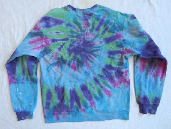 Tie Dye Purple Black Green Spiral Crew Sweatshirt Medium - Etsy 人気直販 OG LOGO TIEDYE CREW SWEAT PURPLE スウェット