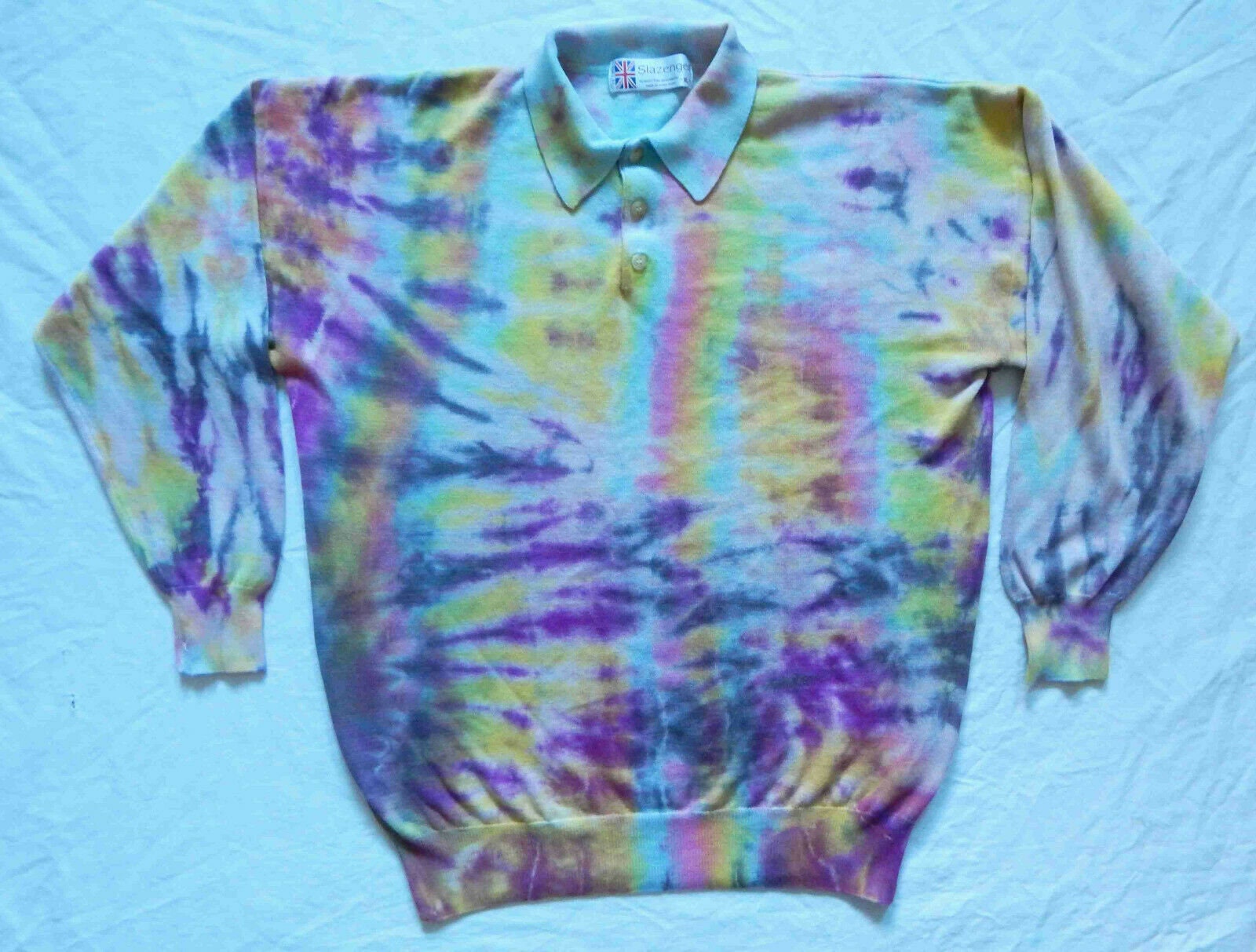 Tie Dye Rainbow Black Polo Striped Polo 