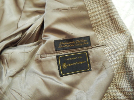 Silk Gray Houndstooth Plaid Suit Coat Blazer Jack… - image 5