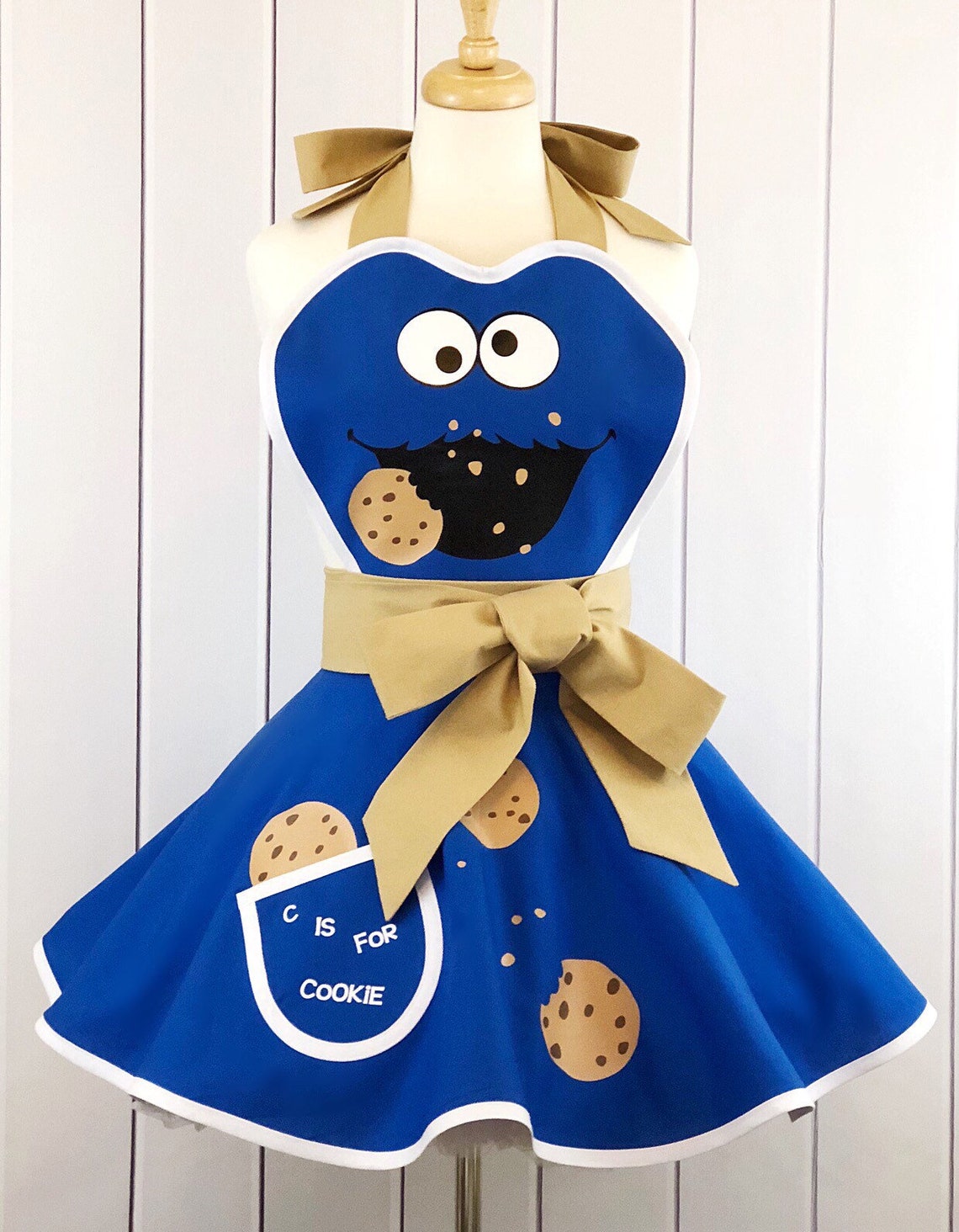 Cookie Monster Inspired Apron Etsy